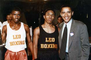 President Obama with a Leo Boxing Club